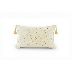 Turkish Fabric Pillow Cover 12x20, Beige Boho Throw Pillow, Arabian Night Pattern Decorative Sofa Accent Ethnic Cushion Case