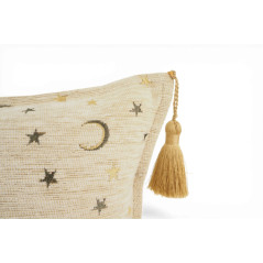 Turkish Fabric Pillow Cover 12x20, Beige Boho Throw Pillow, Arabian Night Pattern Decorative Sofa Accent Ethnic Cushion Case