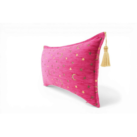 Turkish Fabric Pillow Cover 12x20, Mazenda Pink Boho Throw Pillow, Arabian Night Pattern Decorative Sofa Accent Ethnic Cushion