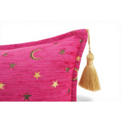 Turkish Fabric Pillow Cover 12x20, Mazenda Pink Boho Throw Pillow, Arabian Night Pattern Decorative Sofa Accent Ethnic Cushion