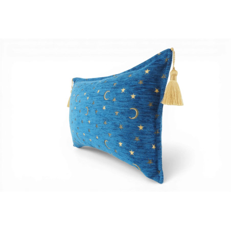 Turkish Fabric Pillow Cover 12x20, Royal Blue Boho Throw Pillow, Arabian Night Pattern Decorative Sofa Accent Ethnic Cushion