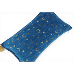 Turkish Fabric Pillow Cover 12x20, Royal Blue Boho Throw Pillow, Arabian Night Pattern Decorative Sofa Accent Ethnic Cushion
