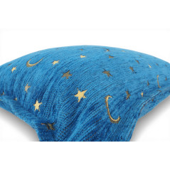 Turkish Fabric Pillow Cover 12x20, Royal Blue Boho Throw Pillow, Arabian Night Pattern Decorative Sofa Accent Ethnic Cushion