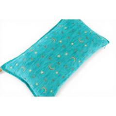 Turkish Fabric Pillow Cover 12x20, Turquoise Blue Boho Throw Pillow, Arabian Night Pattern Decorative Sofa Accent Ethnic Cushion