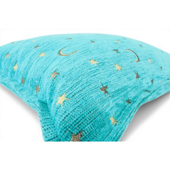 Turkish Fabric Pillow Cover 12x20, Turquoise Blue Boho Throw Pillow, Arabian Night Pattern Decorative Sofa Accent Ethnic Cushion