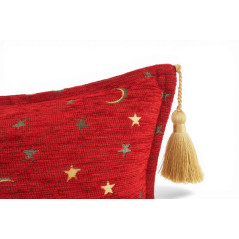 Turkish Fabric Pillow Cover 12x20, Red Boho Throw Pillow, Arabian Night Pattern Decorative Sofa Accent Ethnic Cushion Case