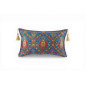Turkish Fabric Pillow Cover 12x20, Royal Blue Boho Throw Pillow, Morocco Tulip Pattern Decorative Sofa Accent Ethnic Cushion