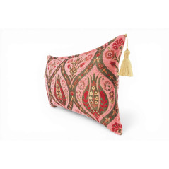 Fabric Pillow, Fabric Pillow 12x20, Pale Pink Morocco Pattern Tulip Turkish Fabric Pillow, Decorative Pillow, Bohemian Pillow