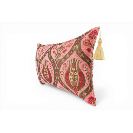 Fabric Pillow, Fabric Pillow 12x20, Pale Pink Morocco Pattern Tulip Turkish Fabric Pillow, Decorative Pillow, Bohemian Pillow
