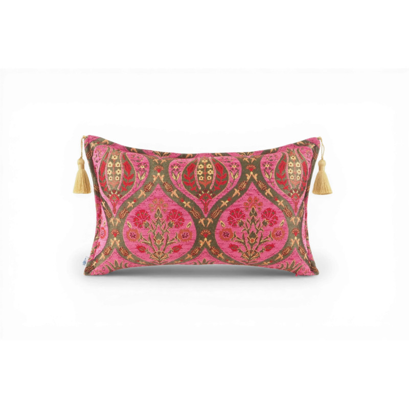 Turkish Fabric Pillow Cover 12x20, Mazenda Pink Boho Throw Pillow, Morocco Tulip Pattern Decorative Sofa Accent Ethnic Cushion Turkish Fabric Pillow Cover 12x20, Mazenda Pink Boho Throw Pillow, Morocco Tulip Pattern Decorative Sofa Accent Ethnic Cushion