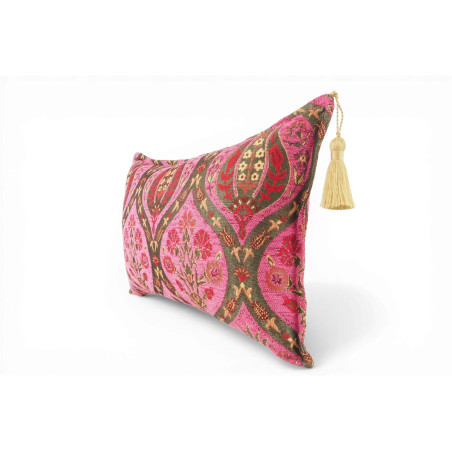 Fabric Pillow,Fabric Pillow 12x20,Mazenda Pink Morocco Pattern Tulip Turkish Fabric Pillow,Decorative Pillow,Bohemian Pillow