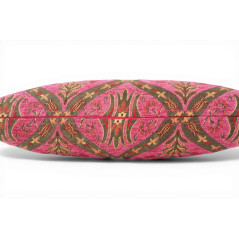 Turkish Fabric Pillow Cover 12x20, Mazenda Pink Boho Throw Pillow, Morocco Tulip Pattern Decorative Sofa Accent Ethnic Cushion