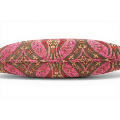 Turkish Fabric Pillow Cover 12x20, Mazenda Pink Boho Throw Pillow, Morocco Tulip Pattern Decorative Sofa Accent Ethnic Cushion