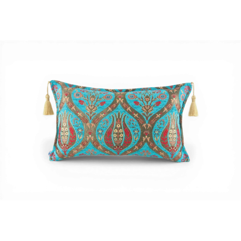 Turkish Fabric Pillow Cover 12x20, Turquoise Blue Boho Throw Pillow, Morocco Tulip Pattern Decorative Sofa Accent Ethnic Cushion Turkish Fabric Pillow Cover 12x20, Turquoise Blue Boho Throw Pillow, Morocco Tulip Pattern Decorative Sofa Accent Ethnic Cushion