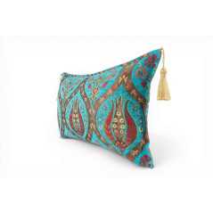 Fabric Pillow,Fabric Pillow 12x20,Turquoise Blue Morocco Pattern Tulip Turkish Fabric Pillow,Decorative Pillow,Bohemian Pillow