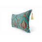Turkish Fabric Pillow Cover 12x20, Turquoise Blue Boho Throw Pillow, Morocco Tulip Pattern Decorative Sofa Accent Ethnic Cushion Turkish Fabric Pillow Cover 12x20, Turquoise Blue Boho Throw Pillow, Morocco Tulip Pattern Decorative Sofa Accent Ethnic Cushion