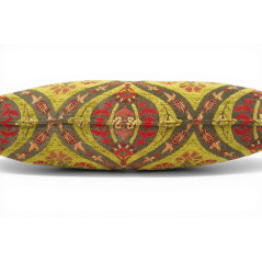 Turkish Fabric Pillow Cover 12x20, Pistachio Green Boho Throw Pillow,Morocco Tulip Pattern Decorative Sofa Accent Ethnic Cushion