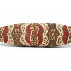Turkish Fabric Pillow Cover 12x20, Beige Boho Throw Pillow, Morocco Tulip Pattern Decorative Sofa Accent Ethnic Cushion Case