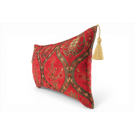 Fabric Pillow, Fabric Pillow 12x20, Red Morocco Pattern Tulip Turkish Fabric Pillow, Decorative Pillow, Bohemian Pillow