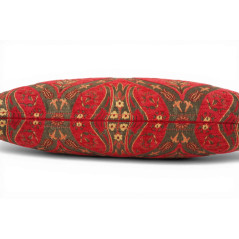 Turkish Fabric Pillow Cover 12x20, Red Boho Throw Pillow, Morocco Tulip Pattern Decorative Sofa Accent Ethnic Cushion Case