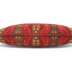 Turkish Fabric Pillow Cover 12x20, Red Boho Throw Pillow, Morocco Tulip Pattern Decorative Sofa Accent Ethnic Cushion Case