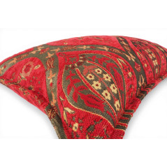 Turkish Fabric Pillow Cover 12x20, Red Boho Throw Pillow, Morocco Tulip Pattern Decorative Sofa Accent Ethnic Cushion Case