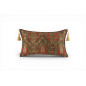 Turkish Fabric Pillow Cover 12x20, Moss Green Boho Throw Pillow, Morocco Tulip Pattern Decorative Sofa Accent Ethnic Cushion