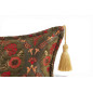 Turkish Fabric Pillow Cover 12x20, Moss Green Boho Throw Pillow, Morocco Tulip Pattern Decorative Sofa Accent Ethnic Cushion