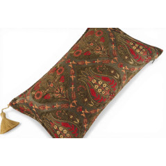 Turkish Fabric Pillow Cover 12x20, Moss Green Boho Throw Pillow, Morocco Tulip Pattern Decorative Sofa Accent Ethnic Cushion