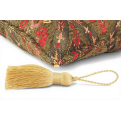 Turkish Fabric Pillow Cover 12x20, Moss Green Boho Throw Pillow, Morocco Tulip Pattern Decorative Sofa Accent Ethnic Cushion