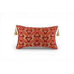 red fabric cushion cover