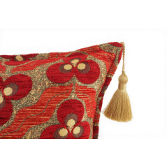 Turkish Fabric Pillow Cover 12x20, Red Boho Throw Pillow, Tigers Eye Pattern Decorative Sofa Accent Ethnic Cushion Case