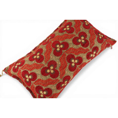 Turkish Fabric Pillow Cover 12x20, Red Boho Throw Pillow, Tigers Eye Pattern Decorative Sofa Accent Ethnic Cushion Case