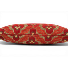 Turkish Fabric Pillow Cover 12x20, Red Boho Throw Pillow, Tigers Eye Pattern Decorative Sofa Accent Ethnic Cushion Case