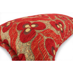 Turkish Fabric Pillow Cover 12x20, Red Boho Throw Pillow, Tigers Eye Pattern Decorative Sofa Accent Ethnic Cushion Case