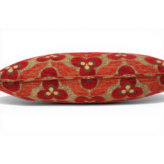 Turkish Fabric Pillow Cover 12x20, Red Boho Throw Pillow, Tigers Eye Pattern Decorative Sofa Accent Ethnic Cushion Case