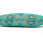 Turkish Fabric Pillow Cover 12x20, Turquoise Blue Boho Throw Pillow, Tigers Eye Pattern Decorative Sofa Accent Ethnic Cushion