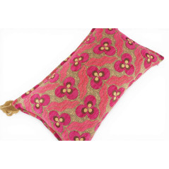Turkish Fabric Pillow Cover 12x20, Mazenda Pink Boho Throw Pillow, Tigers Eye Pattern Decorative Sofa Accent Ethnic Cushion Case