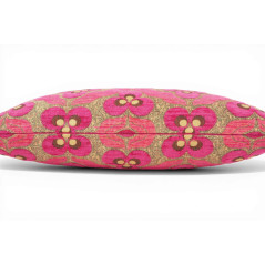 Turkish Fabric Pillow Cover 12x20, Mazenda Pink Boho Throw Pillow, Tigers Eye Pattern Decorative Sofa Accent Ethnic Cushion Case