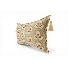 Turkish Fabric Pillow Cover 12x20, Beige Boho Throw Pillow, Tigers Eye Pattern Decorative Sofa Accent Ethnic Cushion Case