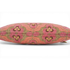Turkish Fabric Pillow Cover 12x20, Pale Pink Boho Throw Pillow, Tigers Eye Pattern Decorative Sofa Accent Ethnic Cushion Case
