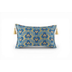 blue fabric cushion cover
