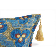Turkish Fabric Pillow Cover 12x20, Royal Blue Boho Throw Pillow, Tigers Eye Pattern Decorative Sofa Accent Ethnic Cushion Case