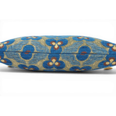 Turkish Fabric Pillow Cover 12x20, Royal Blue Boho Throw Pillow, Tigers Eye Pattern Decorative Sofa Accent Ethnic Cushion Case