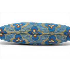Turkish Fabric Pillow Cover 12x20, Royal Blue Boho Throw Pillow, Tigers Eye Pattern Decorative Sofa Accent Ethnic Cushion Case