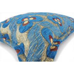 Turkish Fabric Pillow Cover 12x20, Royal Blue Boho Throw Pillow, Tigers Eye Pattern Decorative Sofa Accent Ethnic Cushion Case