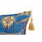 Turkish Fabric Pillow Cover 12x20, Royal Blue Boho Throw Pillow, Dream Pattern Decorative Sofa Accent Ethnic Cushion Case