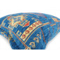 Turkish Fabric Pillow Cover 12x20, Royal Blue Boho Throw Pillow, Dream Pattern Decorative Sofa Accent Ethnic Cushion Case