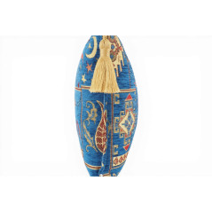 Turkish Fabric Pillow Cover 12x20, Royal Blue Boho Throw Pillow, Dream Pattern Decorative Sofa Accent Ethnic Cushion Case