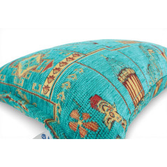 Turkish Fabric Pillow Cover 12x20, Beige Boho Throw Pillow, Dream Pattern Decorative Sofa Accent Ethnic Cushion Case